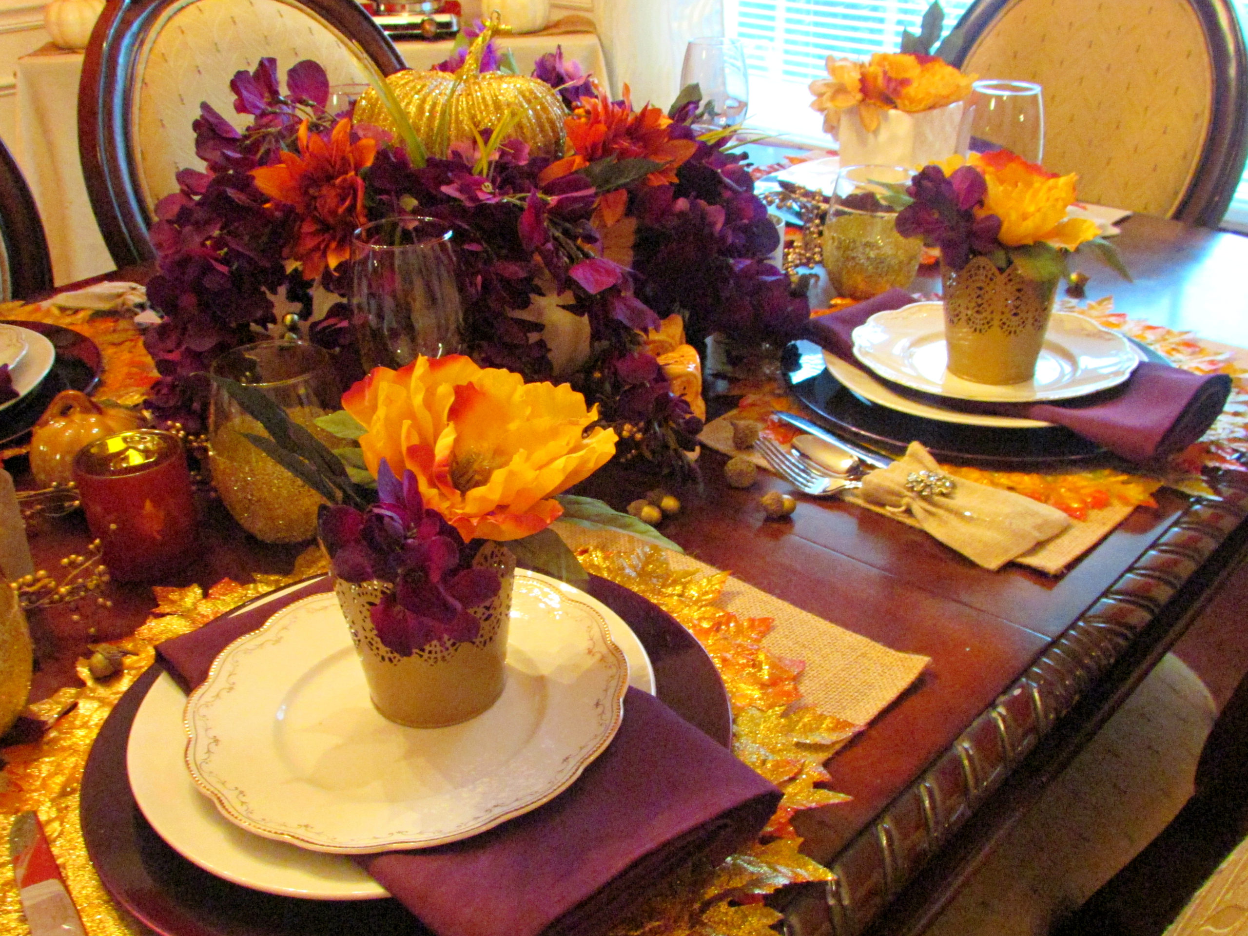 Purple & Gold Tablescape 1 - MyLifeFullOfHope